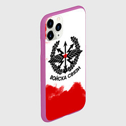 Чехол iPhone 11 Pro матовый Войска связи, цвет: 3D-фиолетовый — фото 2
