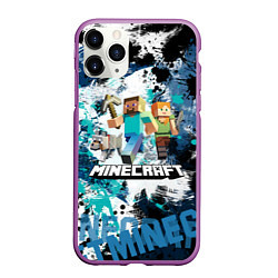 Чехол iPhone 11 Pro матовый Minecraft Майнкрафт, цвет: 3D-фиолетовый