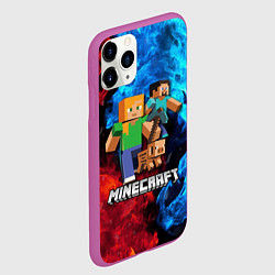 Чехол iPhone 11 Pro матовый Minecraft Майнкрафт, цвет: 3D-фиолетовый — фото 2