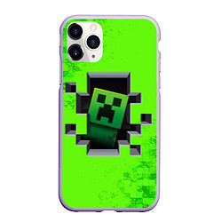 Чехол iPhone 11 Pro матовый MINECRAFT, цвет: 3D-светло-сиреневый