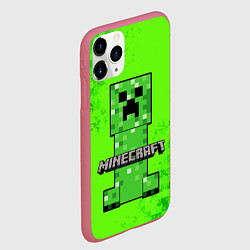 Чехол iPhone 11 Pro матовый MINECRAFT, цвет: 3D-малиновый — фото 2