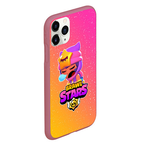 Чехол iPhone 11 Pro матовый BRAWL STARS SANDY / 3D-Малиновый – фото 2