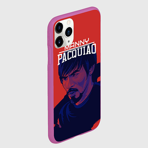 Чехол iPhone 11 Pro матовый Manny Pacquiao / 3D-Фиолетовый – фото 2