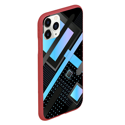 Чехол iPhone 11 Pro матовый Modern Geometry / 3D-Красный – фото 2