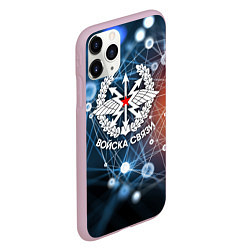 Чехол iPhone 11 Pro матовый Войска связи, цвет: 3D-розовый — фото 2