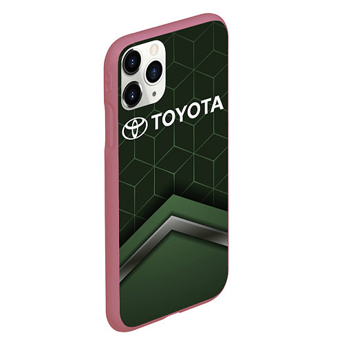 Чехол iPhone 11 Pro матовый TOYOTA / 3D-Малиновый – фото 2