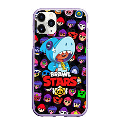 Чехол iPhone 11 Pro матовый BRAWL STARS LEON SHARK