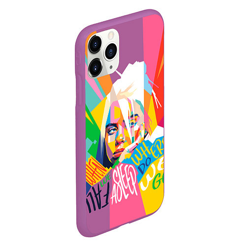 Чехол iPhone 11 Pro матовый BILLIE EILISH / 3D-Фиолетовый – фото 2