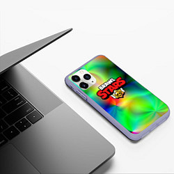 Чехол iPhone 11 Pro матовый BRAWL STARS, цвет: 3D-светло-сиреневый — фото 2