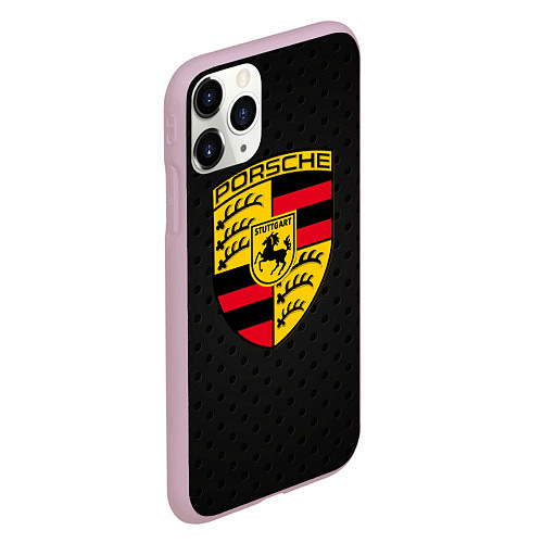 Чехол iPhone 11 Pro матовый PORSCHE / 3D-Розовый – фото 2