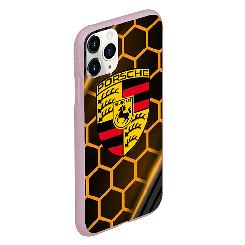 Чехол iPhone 11 Pro матовый PORSCHE / 3D-Розовый – фото 2