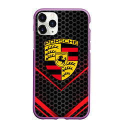 Чехол iPhone 11 Pro матовый PORSCHE, цвет: 3D-фиолетовый