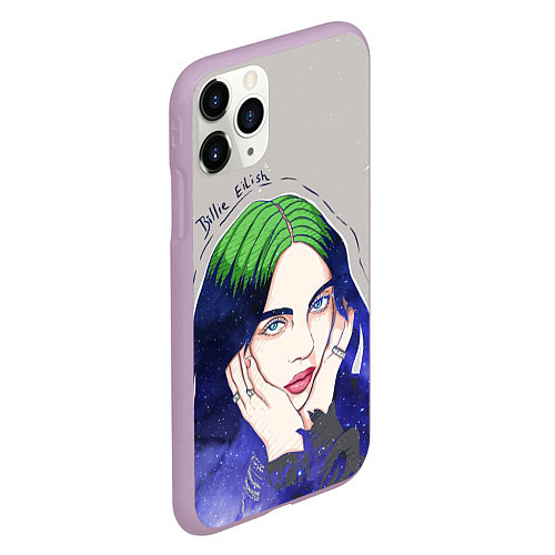 Чехол iPhone 11 Pro матовый BILLIE EILISH / 3D-Сиреневый – фото 2