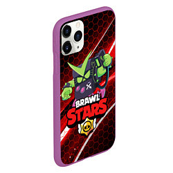 Чехол iPhone 11 Pro матовый BRAWL STARS VIRUS 8-BIT, цвет: 3D-фиолетовый — фото 2