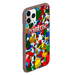 Чехол iPhone 11 Pro матовый Roblox Cubes, цвет: 3D-коричневый — фото 2