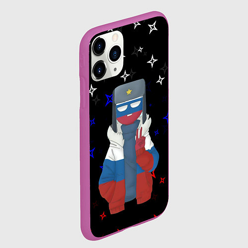 Чехол iPhone 11 Pro матовый CountryHumans / 3D-Фиолетовый – фото 2