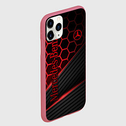 Чехол iPhone 11 Pro матовый Mercedes-Benz, цвет: 3D-малиновый — фото 2