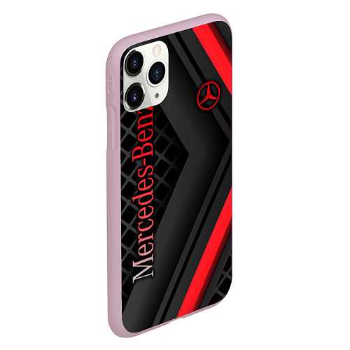 Чехол iPhone 11 Pro матовый Mercedes-Benz / 3D-Розовый – фото 2