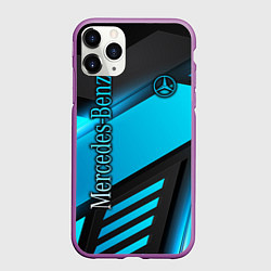 Чехол iPhone 11 Pro матовый Mercedes-Benz, цвет: 3D-фиолетовый