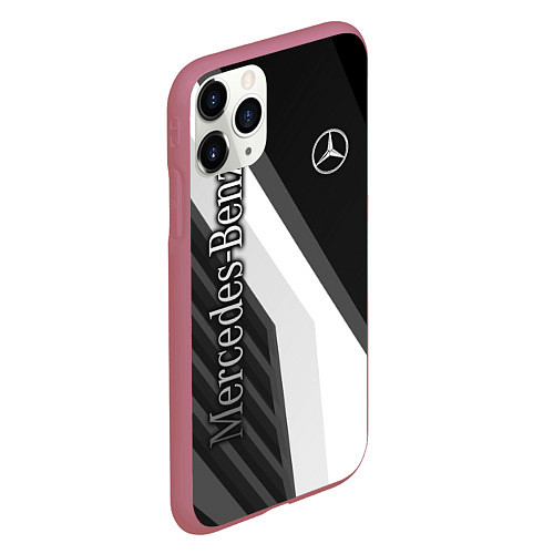 Чехол iPhone 11 Pro матовый Mercedes-Benz / 3D-Малиновый – фото 2