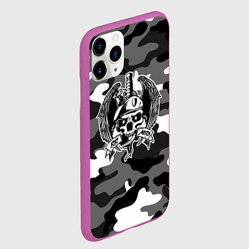 Чехол iPhone 11 Pro матовый ВВ МВД / 3D-Фиолетовый – фото 2
