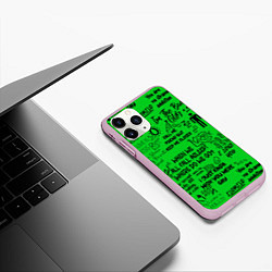 Чехол iPhone 11 Pro матовый GREEN BILLIE EILISH, цвет: 3D-розовый — фото 2