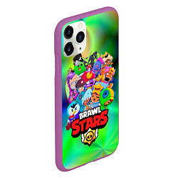 Чехол iPhone 11 Pro матовый BRAWL STARS, цвет: 3D-фиолетовый — фото 2