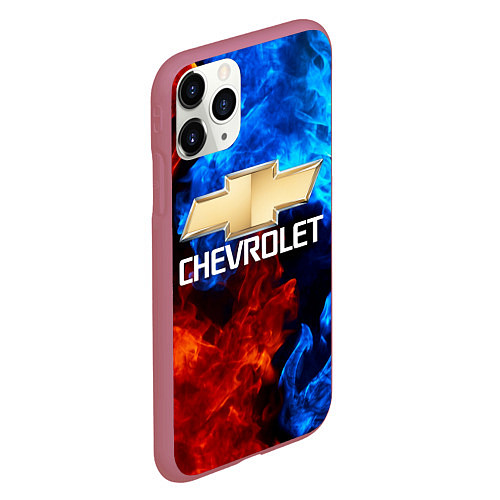 Чехол iPhone 11 Pro матовый CHEVROLET / 3D-Малиновый – фото 2