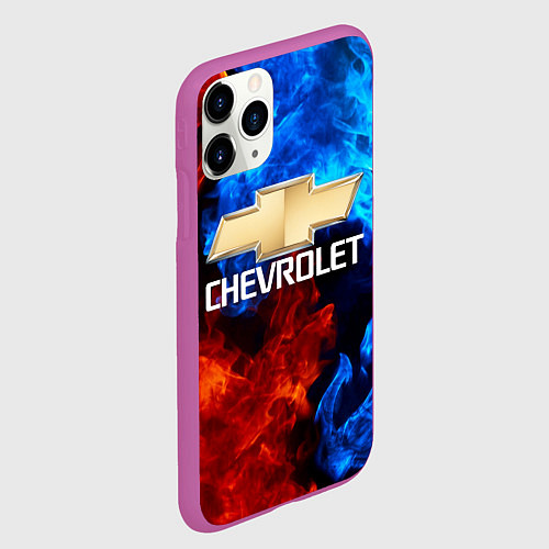 Чехол iPhone 11 Pro матовый CHEVROLET / 3D-Фиолетовый – фото 2