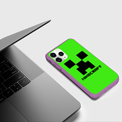 Чехол iPhone 11 Pro матовый MINECRAFT, цвет: 3D-фиолетовый — фото 2