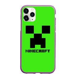 Чехол iPhone 11 Pro матовый MINECRAFT, цвет: 3D-фиолетовый