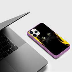 Чехол iPhone 11 Pro матовый Грозовой кошак, цвет: 3D-фиолетовый — фото 2