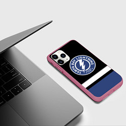 Чехол iPhone 11 Pro матовый Тампа-Бэй Лайтнинг, цвет: 3D-малиновый — фото 2