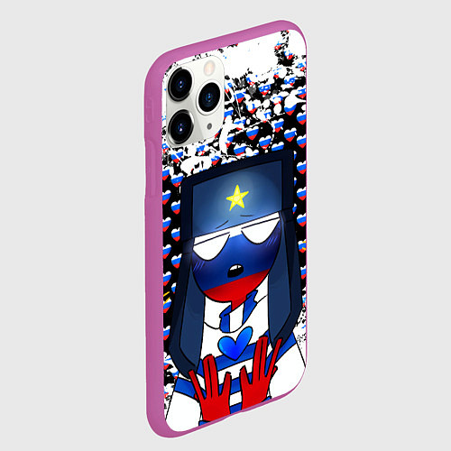 Чехол iPhone 11 Pro матовый CountryHumans / 3D-Фиолетовый – фото 2