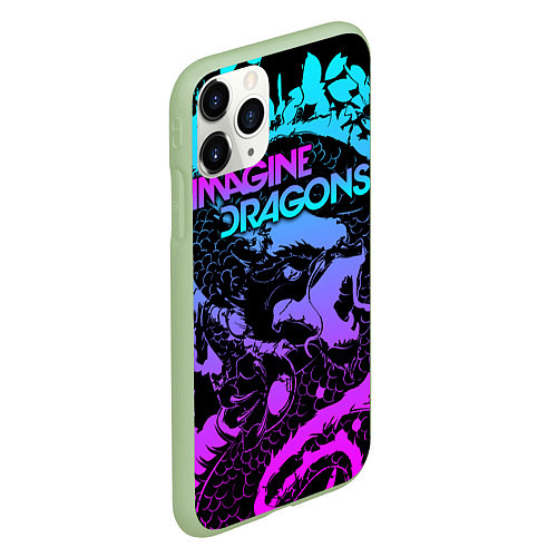 Чехол iPhone 11 Pro матовый Imagine Dragons / 3D-Салатовый – фото 2