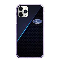 Чехол iPhone 11 Pro матовый SUBARU, цвет: 3D-светло-сиреневый