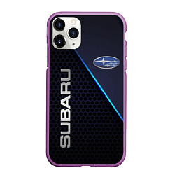 Чехол iPhone 11 Pro матовый SUBARU, цвет: 3D-фиолетовый