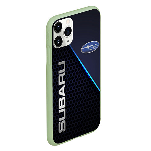 Чехол iPhone 11 Pro матовый SUBARU / 3D-Салатовый – фото 2