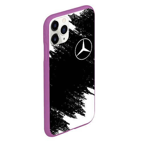 Чехол iPhone 11 Pro матовый MERCEDES / 3D-Фиолетовый – фото 2