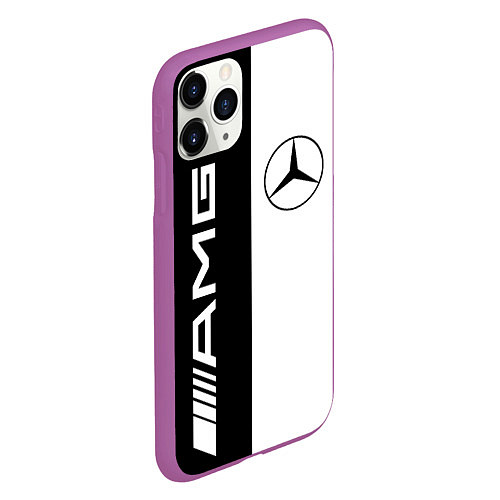 Чехол iPhone 11 Pro матовый MERCEDES AMG / 3D-Фиолетовый – фото 2