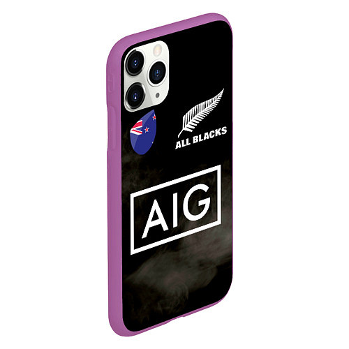 Чехол iPhone 11 Pro матовый ALL BLACKS / 3D-Фиолетовый – фото 2