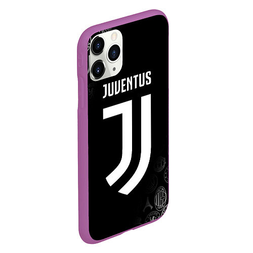 Чехол iPhone 11 Pro матовый JUVENTUS / 3D-Фиолетовый – фото 2