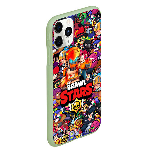 Чехол iPhone 11 Pro матовый BRAWL STARS:MAX / 3D-Салатовый – фото 2
