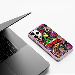 Чехол iPhone 11 Pro матовый BRAWL STARS:LEON, цвет: 3D-розовый — фото 2