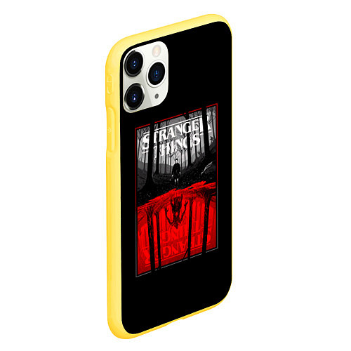 Чехол iPhone 11 Pro матовый Очень странные дела / 3D-Желтый – фото 2