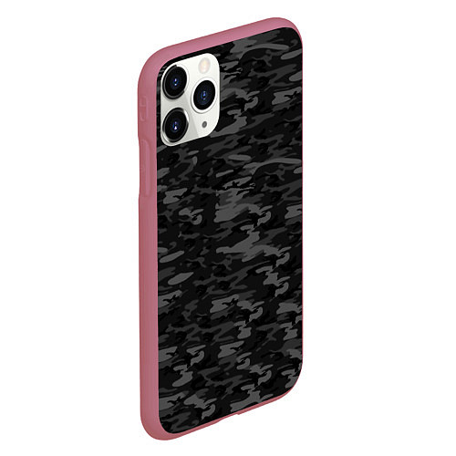 Чехол iPhone 11 Pro матовый ГОРОДСКОЙ КАМУФЛЯЖ / 3D-Малиновый – фото 2