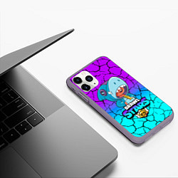 Чехол iPhone 11 Pro матовый Brawl stars leon shark, цвет: 3D-серый — фото 2