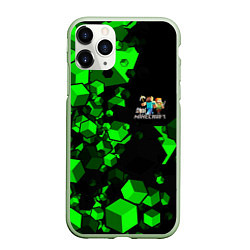 Чехол iPhone 11 Pro матовый MINECRAFT, цвет: 3D-салатовый