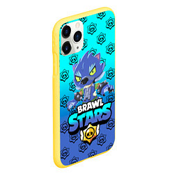 Чехол iPhone 11 Pro матовый Brawl stars leon shark, цвет: 3D-желтый — фото 2