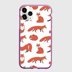 Чехол iPhone 11 Pro матовый Лисий хвост, цвет: 3D-фиолетовый